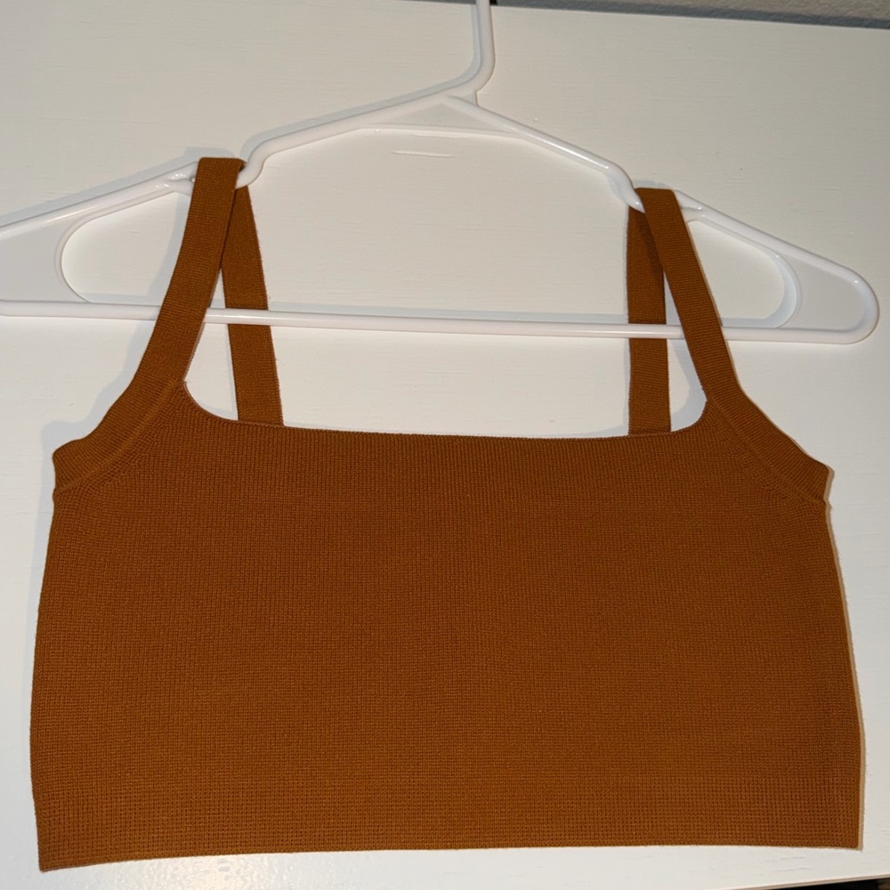 A.L.C. Tan Knit Crop Top